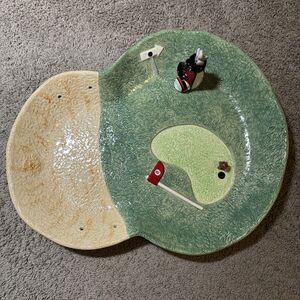 Home ETC Artistry Collection 2007 Golf Chip and Dip Platter - Ceramic Tray Rare